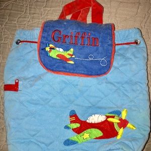 Griffin monogrammed Stephen Joseph kid backpack